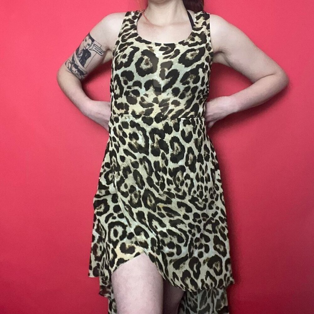 Sans souci / Vintage high low leopard print dress 🤎🖤​​​​​​​​​​​